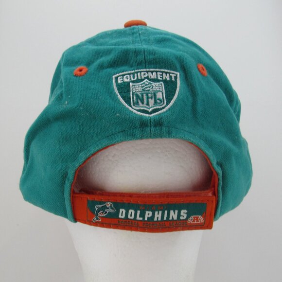Miami Dolphins Embroidered Logo Reebok Men's Green Adjustable Strap Back Cap Hat - Picture 7 of 10